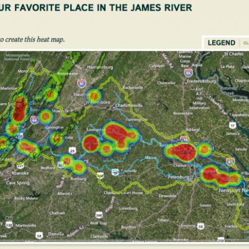 Results of a Geopoll asking "Where is your favorite place in the James River watershed?" See more Geopolls in Your Vision section of this site.